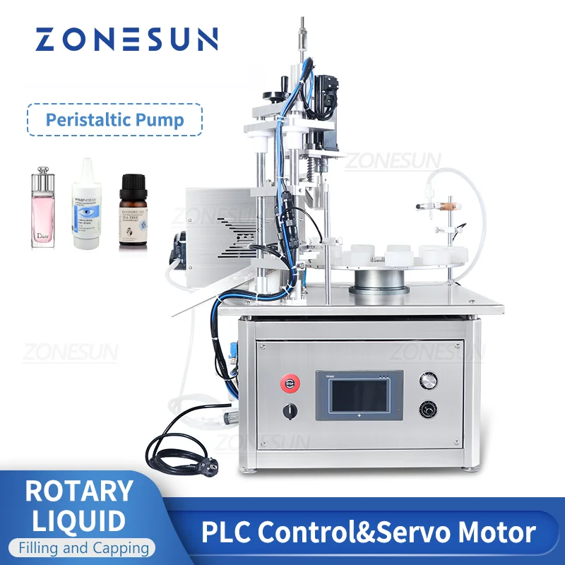 ZONESUN ZS-AFC1P Automatic Peristaltic Pump Eye Drop Small Bottles Liquid Filling Capping Machine