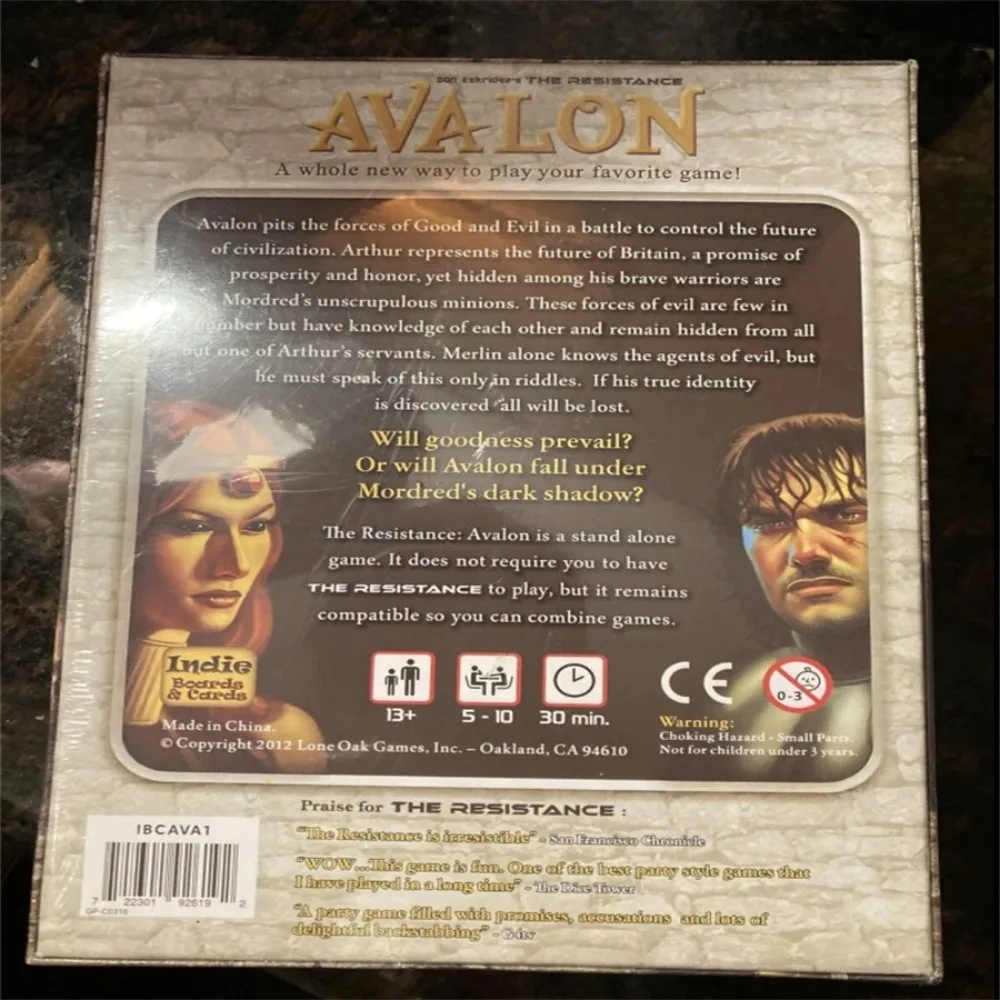 모임, 크리스마스 파티, 친구와의 술자리 및 오락에 적합한 Avalon 보드 게임 카드