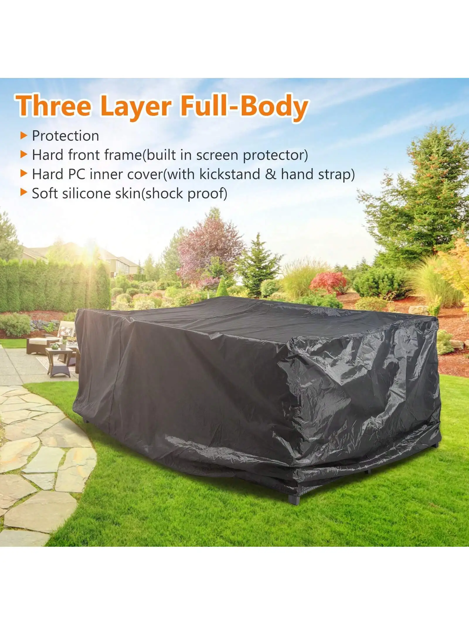 Multi-Size Outdoor Patio Garden Furniture Waterproof Dust Cover for Chairs, Sofas and Tables Black Cover