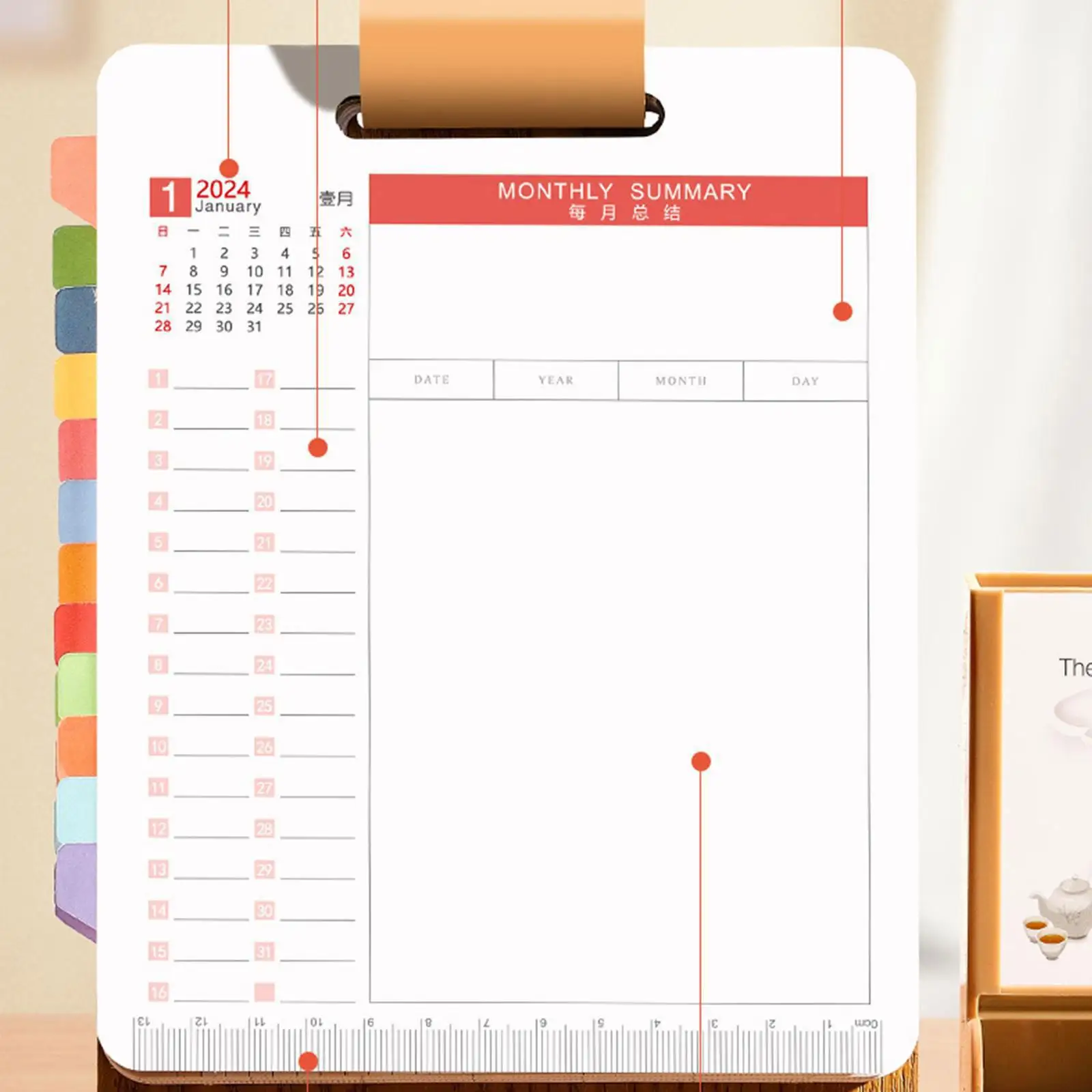2024 Desk Calendar Desk Accessories Memo Pages Standing Flip