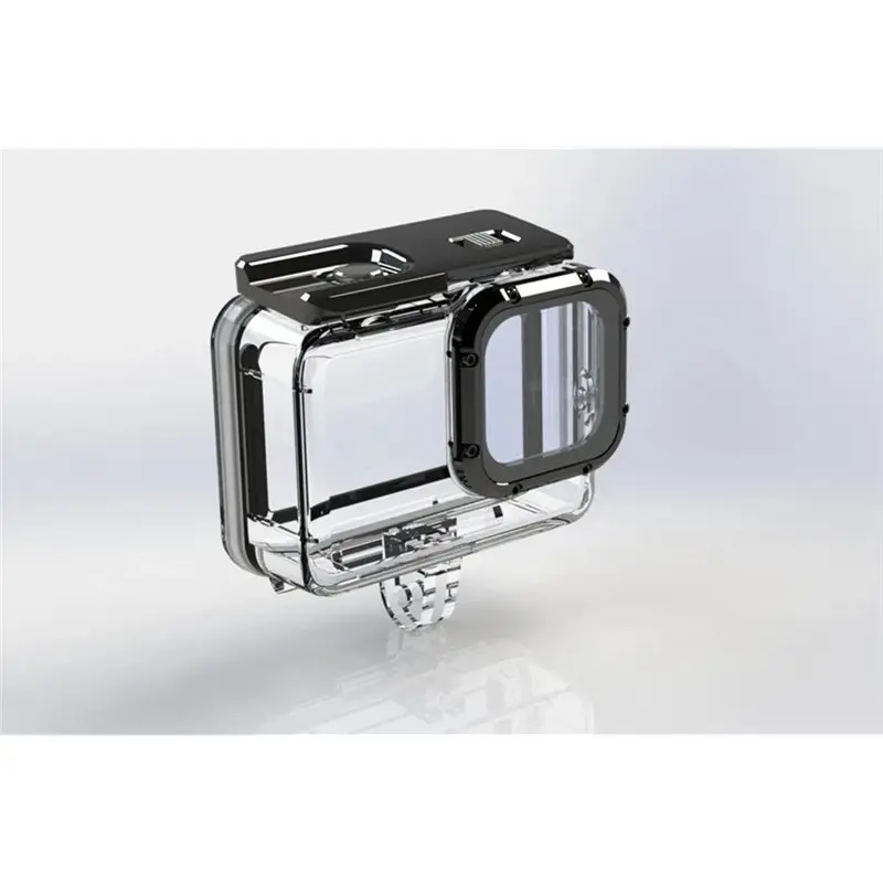 رائعة لـ Gopro 9 10 11 12 13 حافظة مضادة للماء للغوص 45 متر واقي حماية جبل شل لـ Gopro Hero 13 أسود