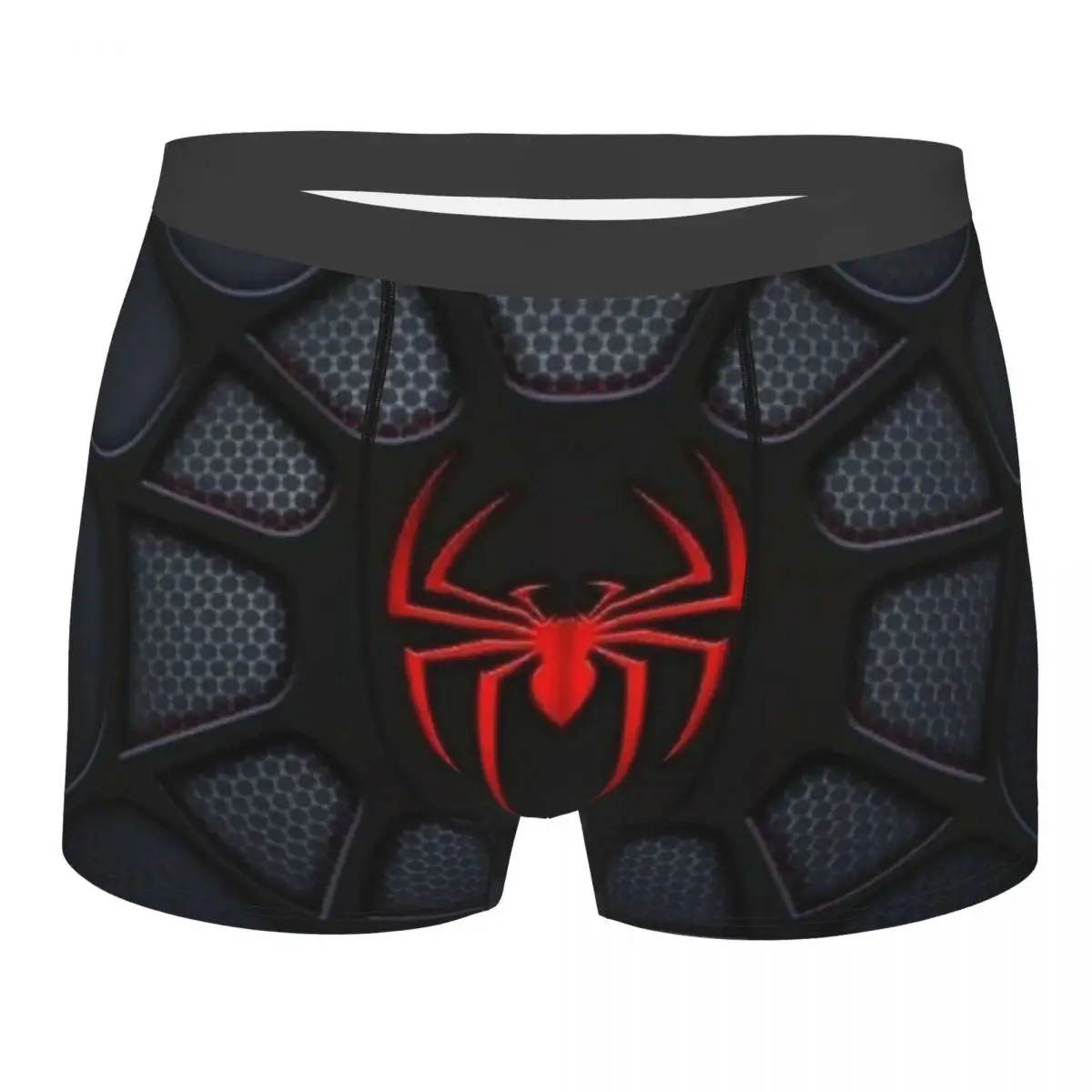 Ropa interior de tela de araña personalizada para hombre, Bóxer rojo personalizado, calzoncillos cortos, bragas transpirables