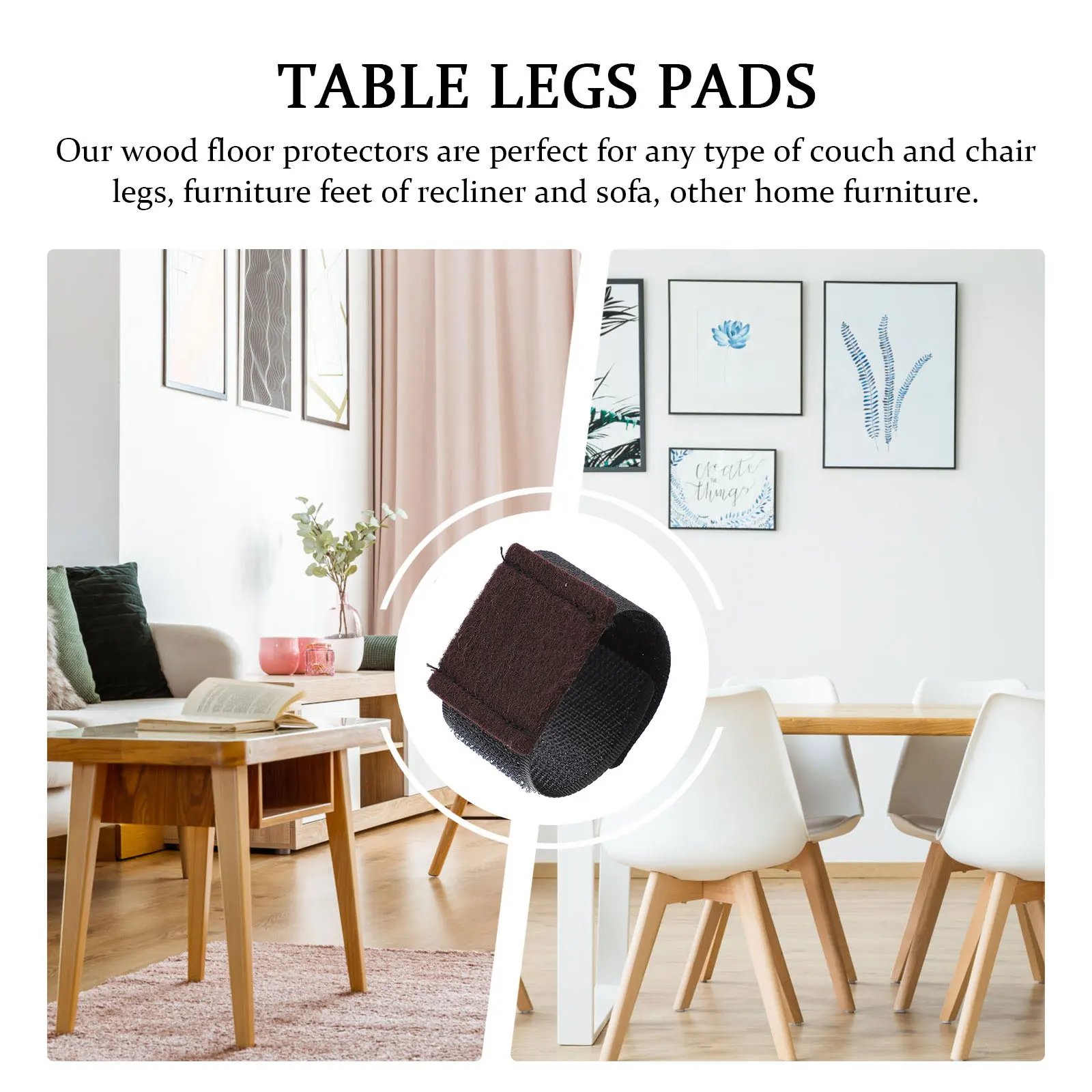 6pcs Furniture Protectors Durable Cloth Anti Slip Mute Effect Table Covers Chair Mats Black Chair Feet Protectors Feet Pad