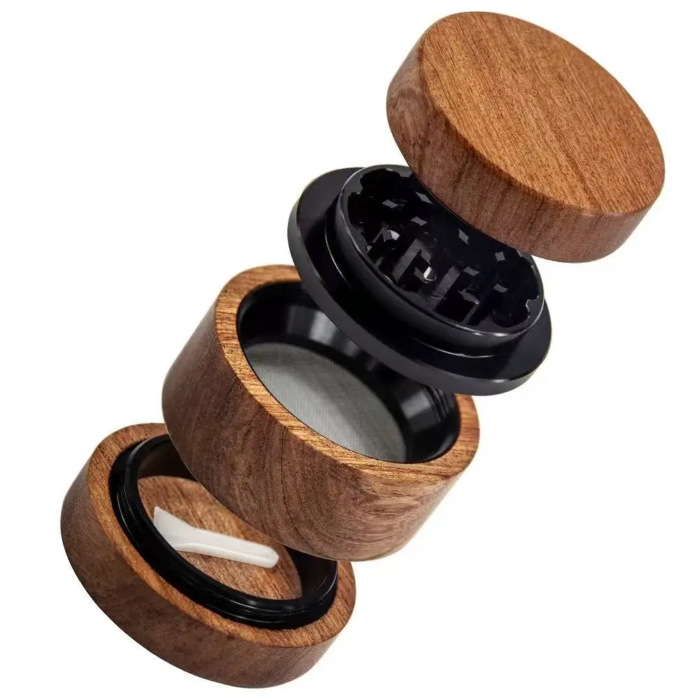 63mm Herbal Tobacco Grinder Smoke Herb 4 layer Walnut head Aluminum alloy Grinders Spice Mill Cigarette Accessories view 4