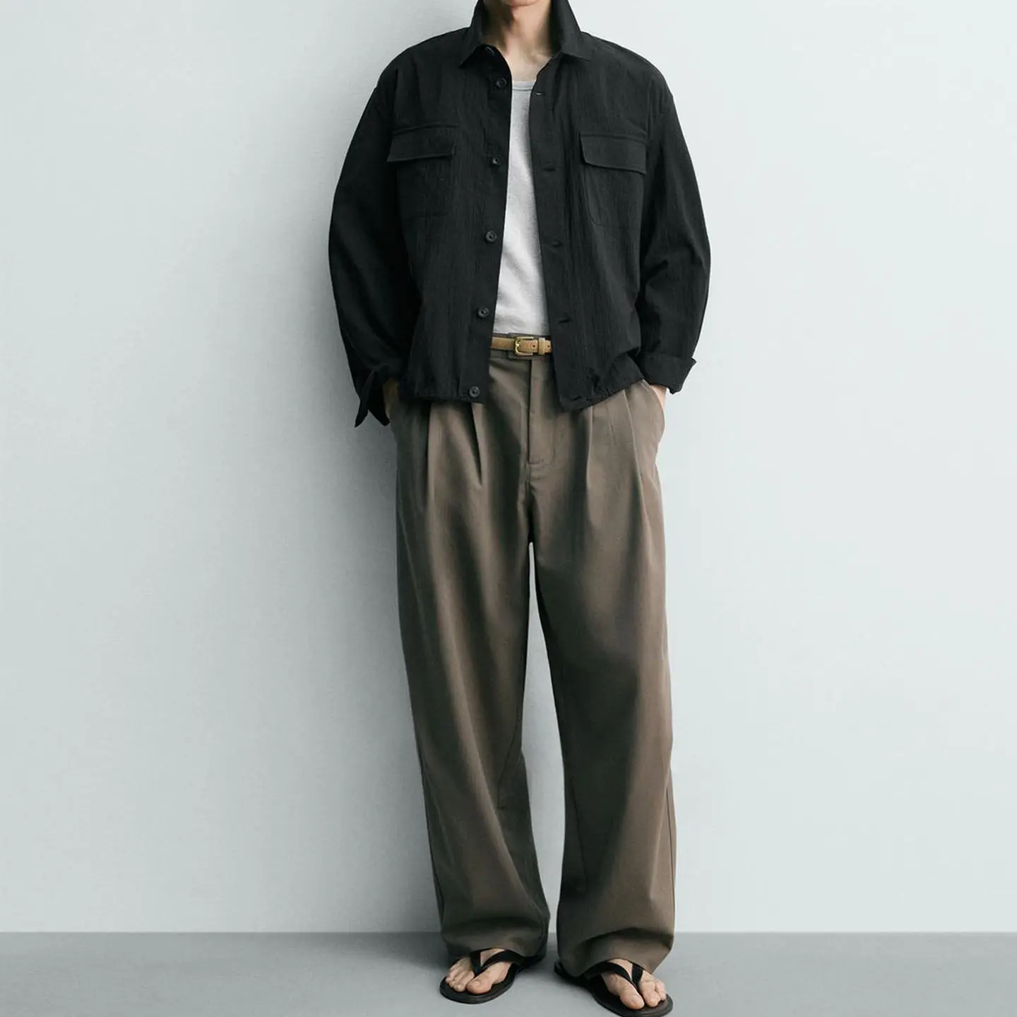 Men's Loose Trousers Spring 2026 Draped Details Decorative Pleats Casual Wear ZADATA Brand Online Exclusive
