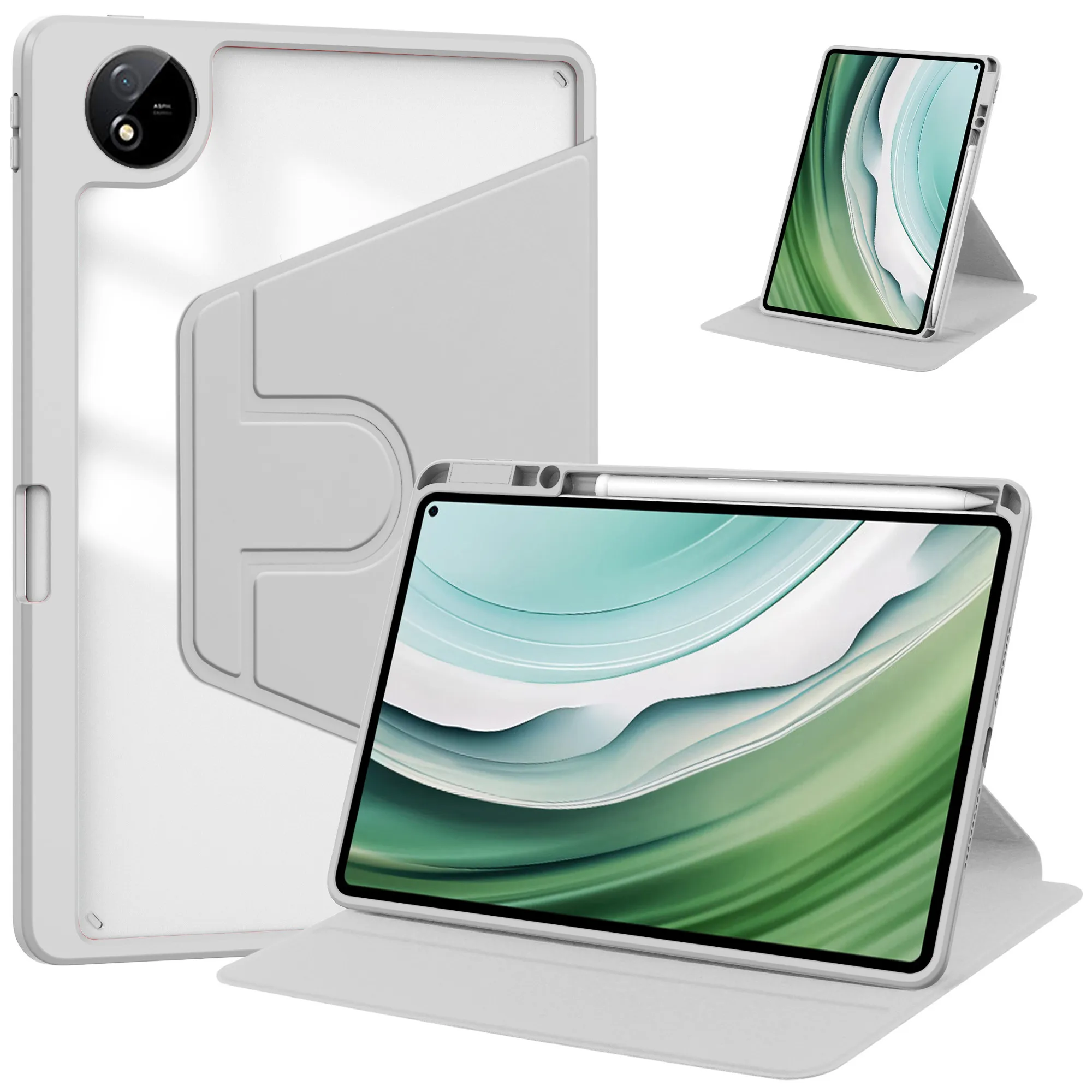 

Смарт-чехол для VIVO Pad SE 2025 12,3 дюйма, вращающаяся на 360 градусов крышка-подставка с функцией автоматического сна и пробуждения, противоударный чехол для планшета, слот для ручки