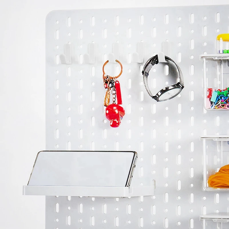 ABWR-72Pcs Pegboard Hook bentuk J Pegboard Hook Peg Board alat Organizer aksesoris, putih