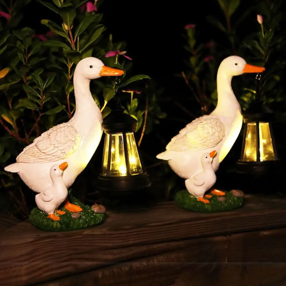 

Creative LED Solar Light Duck Statue Resin Cute Solar Garden Statue Energy Saving Waterproof Animal Figurine Lantern Outdoor