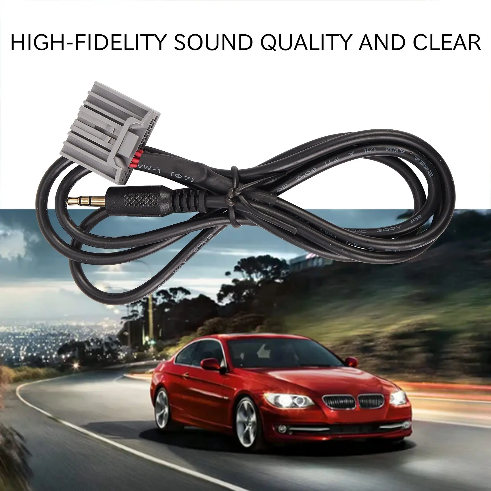 HIWS 3.5mm Audio Car GPS AUX Adapter Cable For 2006-2013 Input Connector