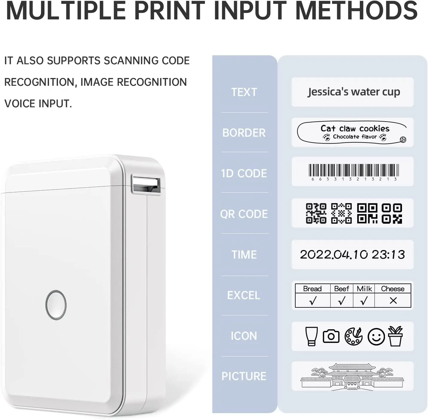 Niimbot D110 Mini Thermische Label Sticker Printer Inktloze Draagbare Pocket Label Maker Voor Mobiele Telefoon Machine