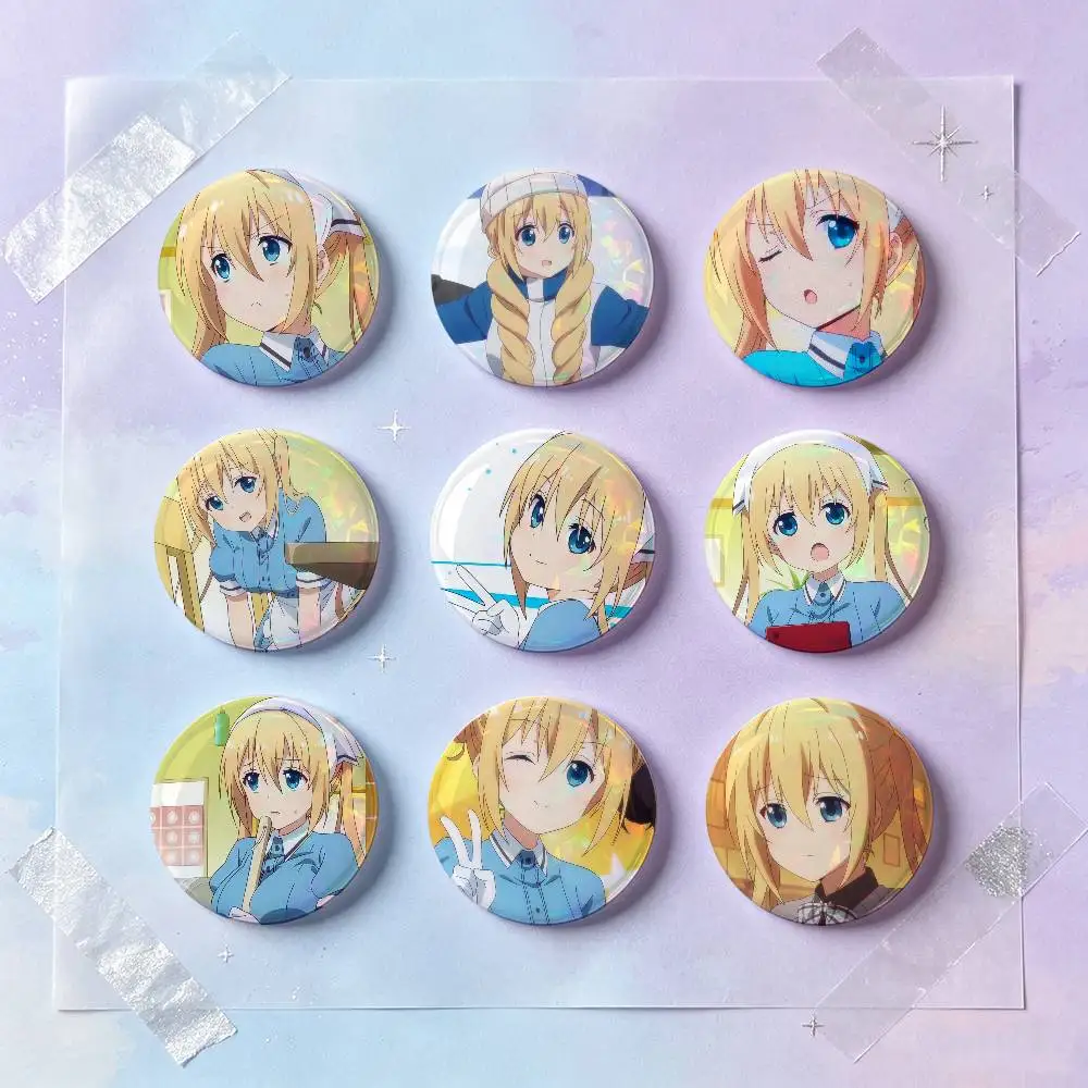 Kaho Hinata Anime Figure Badges 25 32 44 58 75 Mm Round Cosplay Pin Bag Decor Fans Collect Friends Gifts Brooch Souvenir