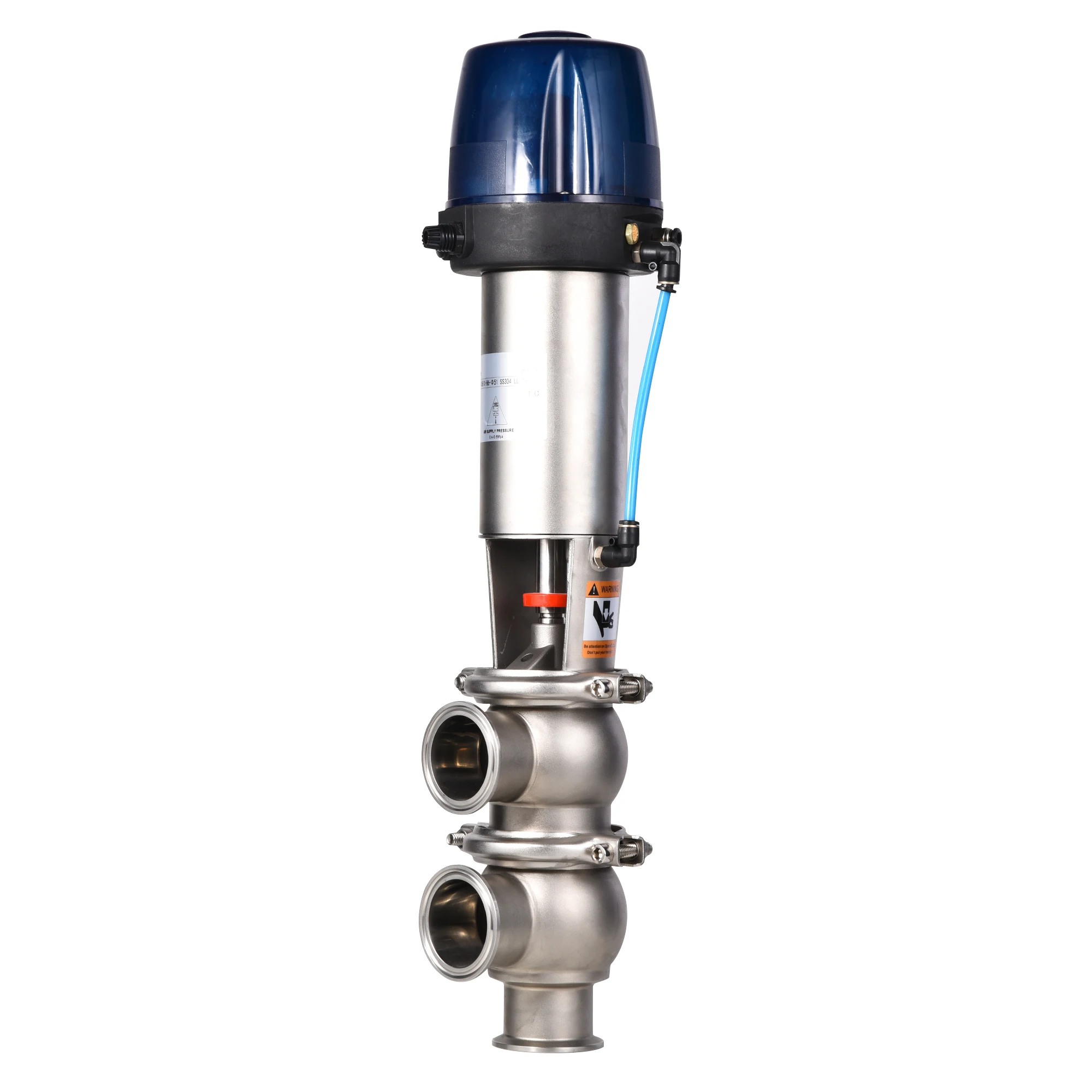 Cost-Effective Hygienic Sanitary Diverter Valve Pneumatic Tri Clamp Flow Reversing Valve