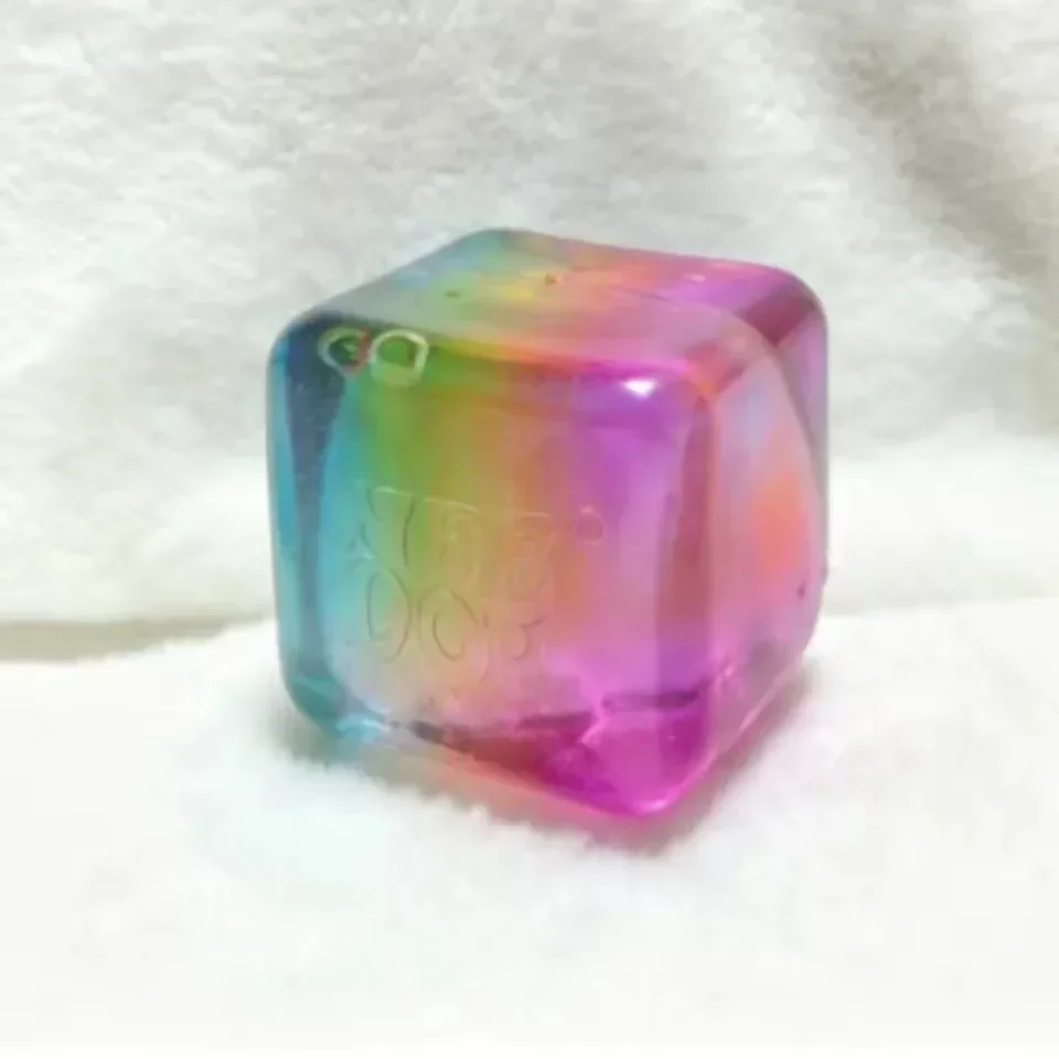 Hochwertiger NeeDoh Regenbogenfarben-Würfel, Quetschbares Sensorisches Fidget-Spielzeug, Fingerspitzen-Stressabbau, Überraschungs-Blindbox, Dekorationsgeschenk – Detail 1