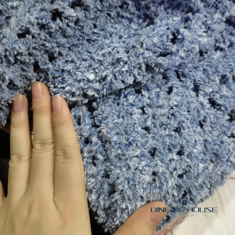 

500g White-blue Featured Soft Mixed Yarn Hand Hand Woven Crochet DIY Doll Scarf Sweater Thread Home Furnishings Decoration Gift