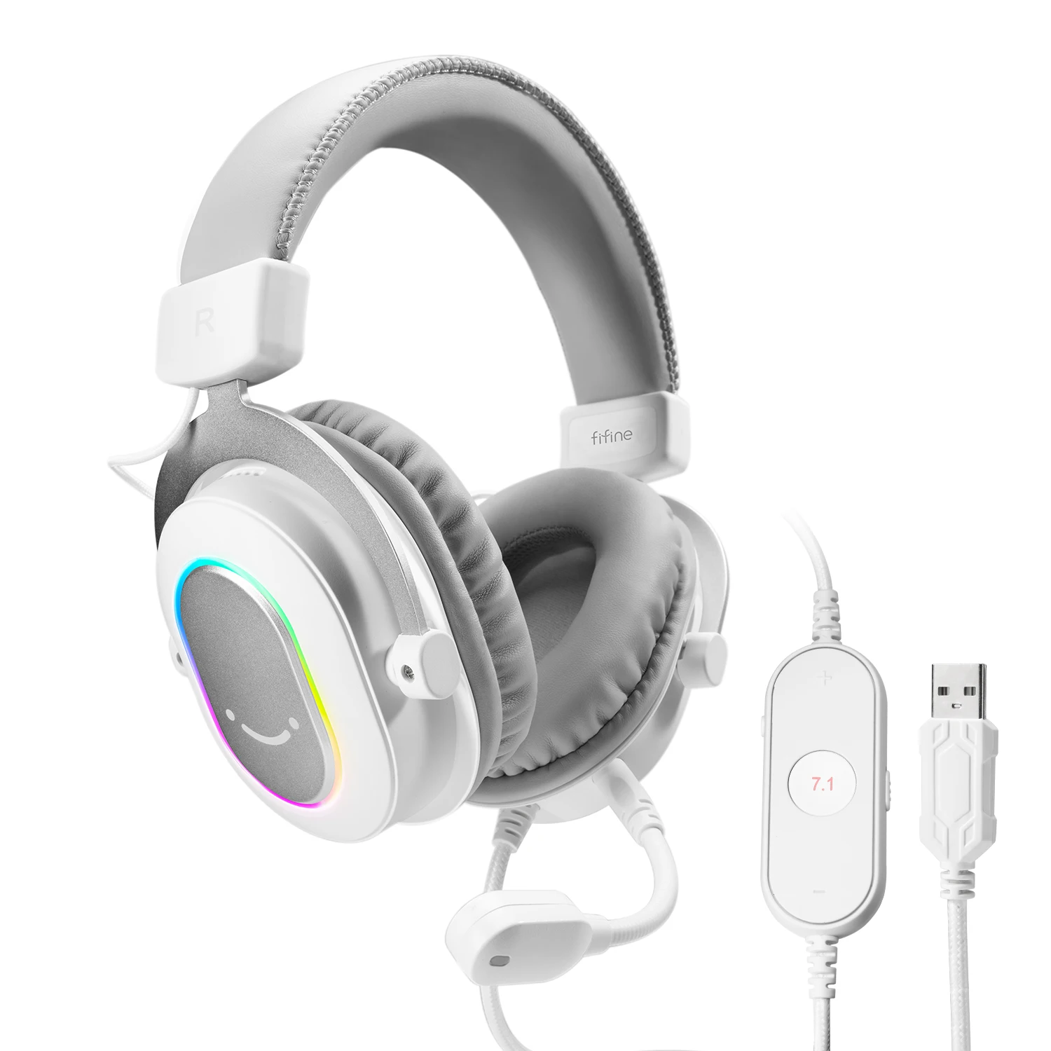 Fifine dynamische RGB-gamingheadset met microfoon Over-ear-koptelefoon 7.1 surround sound PC PS4 PS5 3 EQ-opties Game Filmmuziek - H6 - afbeelding 1