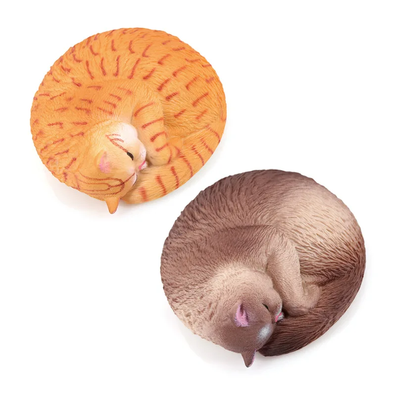 Simulation animal cat model, domestic cat pet cat sleepy cat, solid static children's toy animal ornament figure