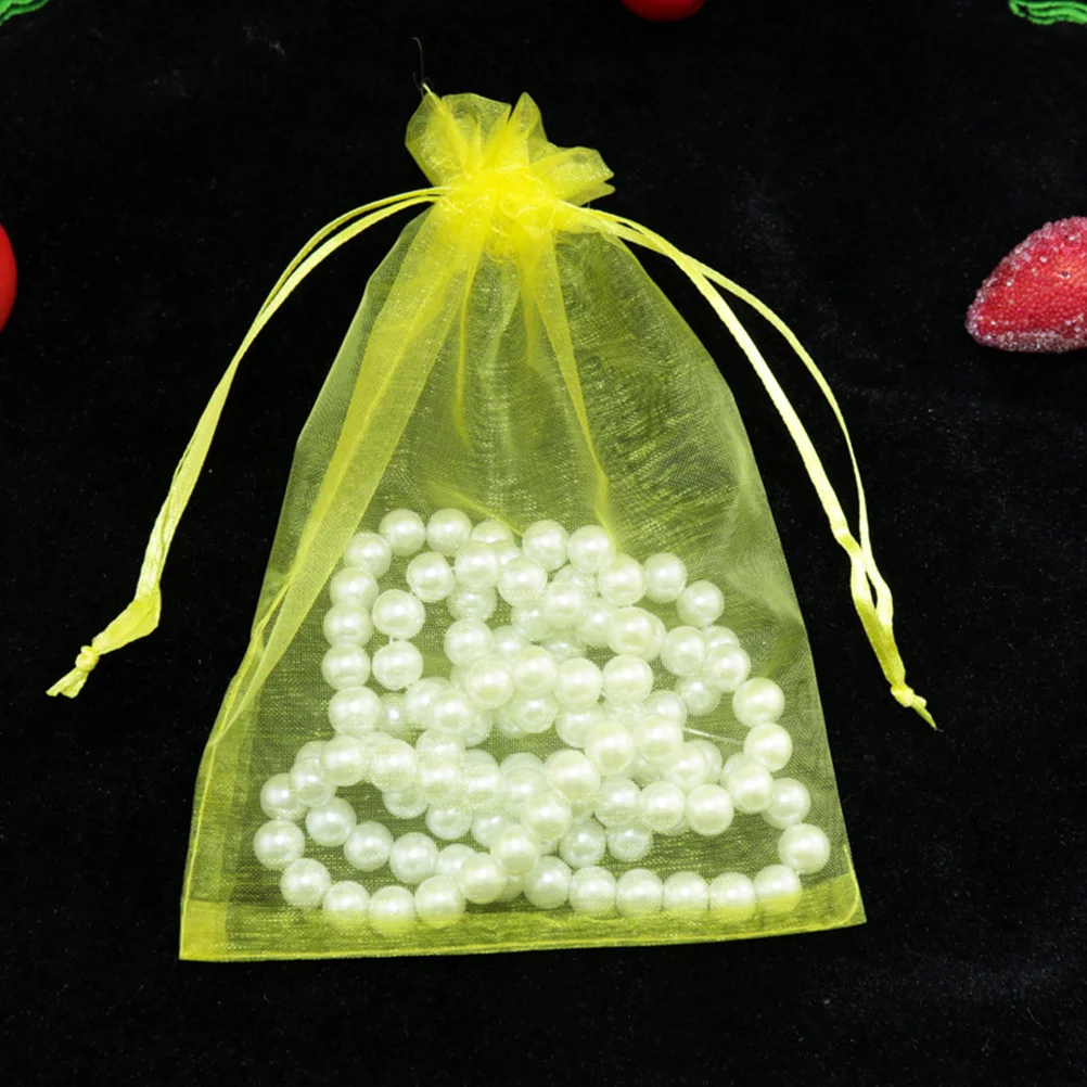

100Pcs Organza Small Jewelry Drawstring Bags Gift Packaging Pouches Candy Storage Bags for Wedding Party Jewelry Organza Pouch