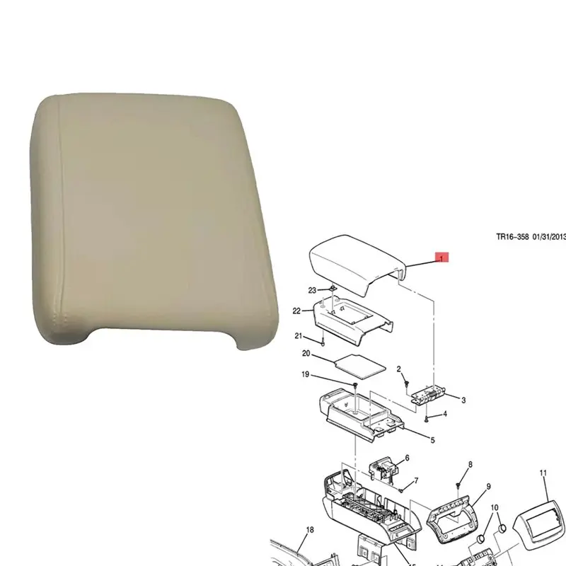 For Chevy Traverse GMC Acadia Enclave 07- 17 Armrest Box Cover Beige 22905370 925-084 Central Control Lid Panel