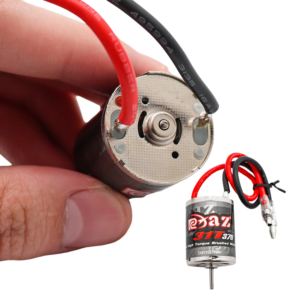 1 peça 31t 370 motor escovado dc motor de alta velocidade motor elétrico rc de alto torque para 1:10 1:12 1:14 1:16 1:24 modelo de rastreador rc