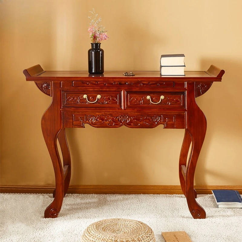 Buddha table, solid wood incense table, antique incense burning altar