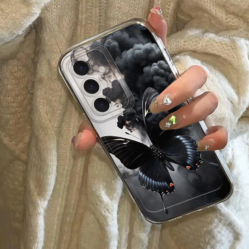เคสโทรศัพท์ลายผีเสื้อแฟชั่นสวยงามสำหรับ Samsung Galaxy A73 A54 A34 A35 A26 A24 A25 A15 A14 A36 A13 A55 A23 A56 A33