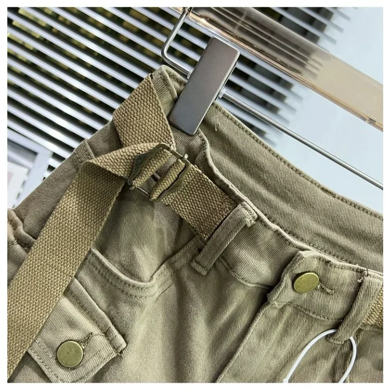 Summer High-waisted Hip Lift Spice Hot Pants Big Pocket Cargo Jean Shorts Women's Stretch Slim New Trend Relaxation Loose Shorts
