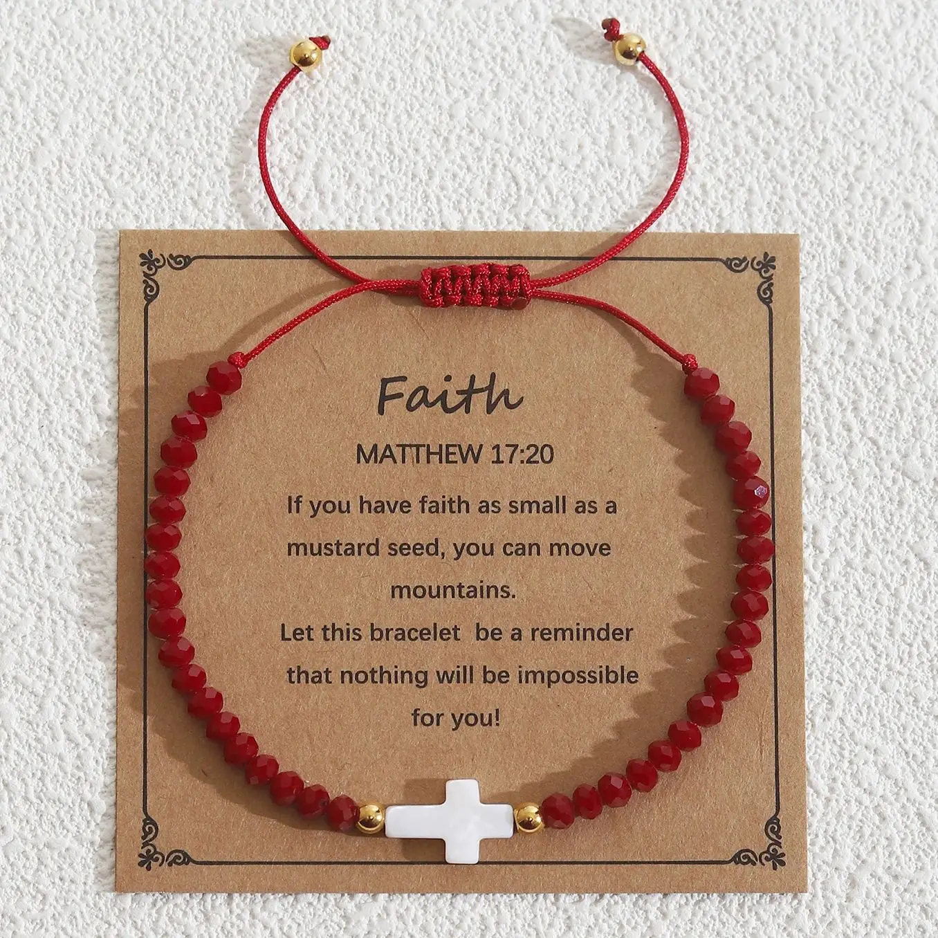 الصليب حبة سوار للنساء قابل للتعديل سلسلة مسيحية دينية متعددة الأوجه خرز كريستالي أساور المعمودية هدية مجوهرات #3