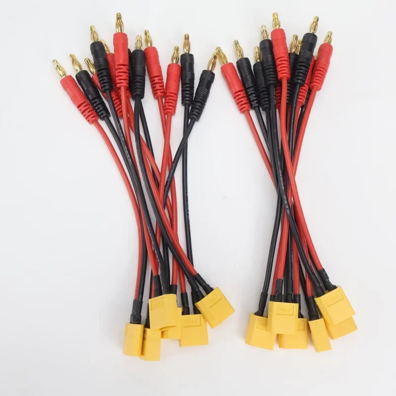 Banana Plugs Charge Cable Silicone Wire 16AWG For Lipo Battery  15CM XT60 Charge Lead to 4.0mm wholesale 20 pcs