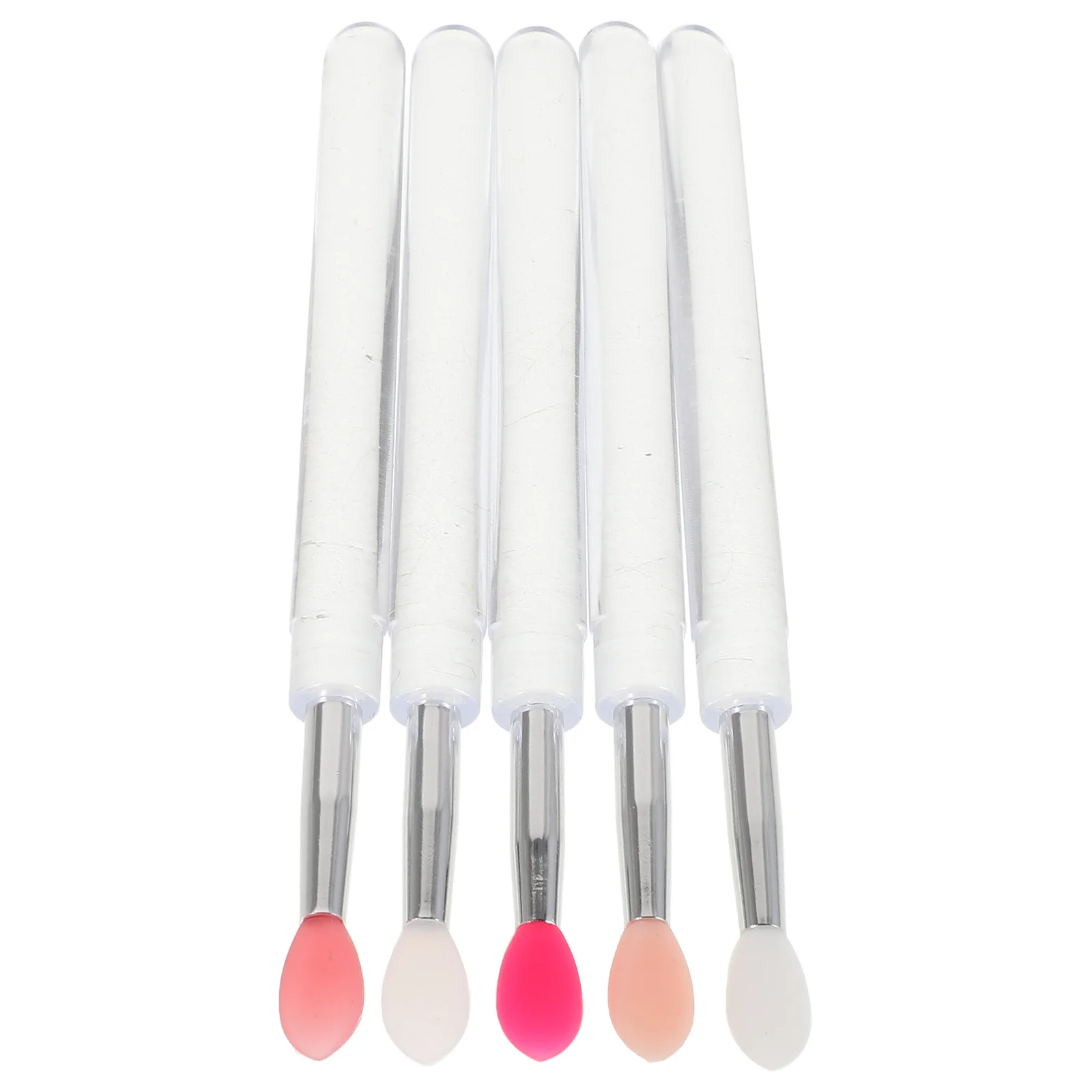 5 pçs kit de escova labial de silicone aplicador para brilho labial bálsamo máscara creme maquiagem portátil ferramenta de mistura para lábios e olhos