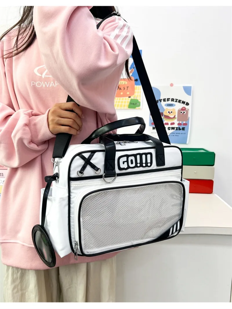 Ita Bag 2024 New JK Uniform Handbags for Girls Fashion Popular Transparent Crossbody Bag Cartoon Trendy PU Shoulder Bag Teenage