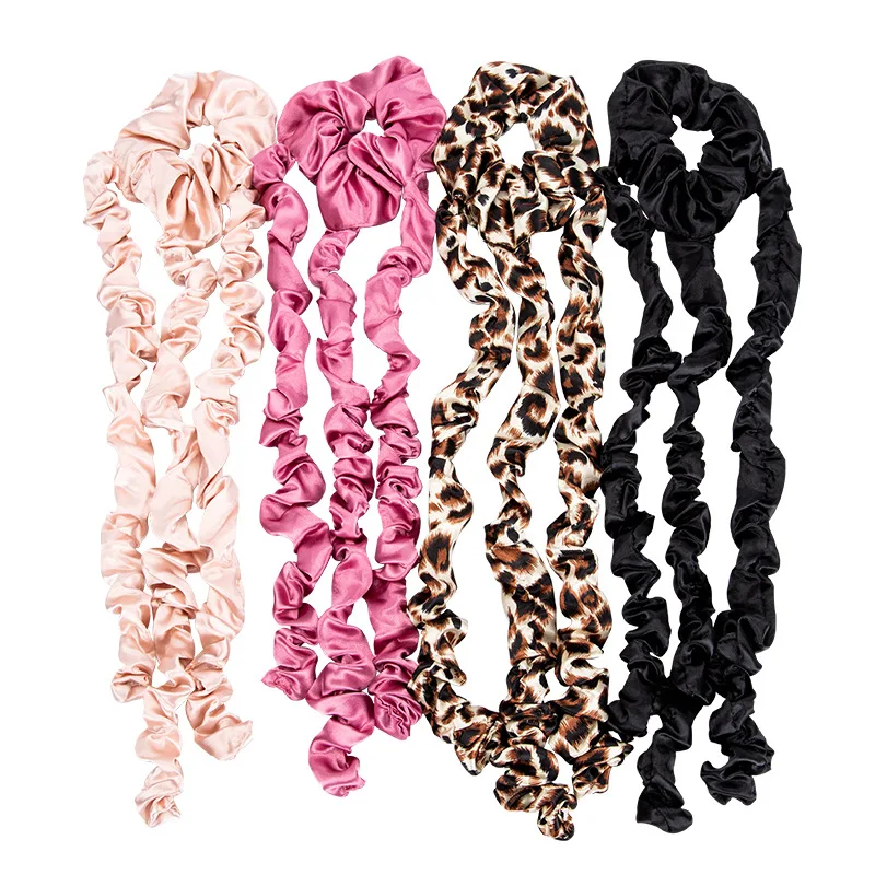 New Heatless Curls No Heat Hair Rollers Curling Rod Headband Sleep Overnight Soft Velvet Hair Curler With Scrunchies Hair Clips