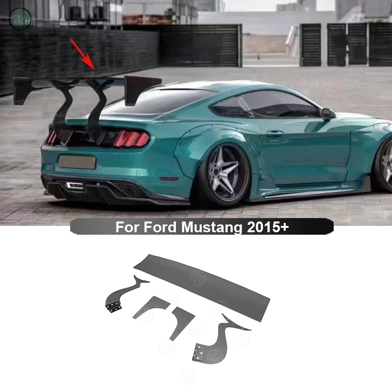 For Ford Mustang 2015+ GT Robots Style Carbon Fiber Car Rear Trunk Spoiler Rear Wing Tail Wing Parts Upgrade Body kit