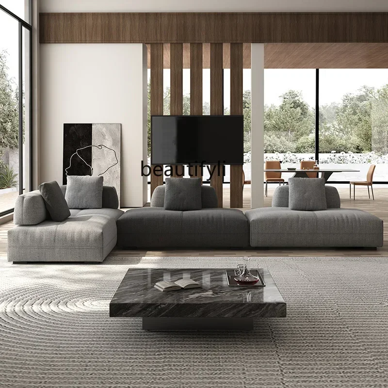 

YH3 Italian minimalist living room straight row module sofa creative designer fabric combination sofa