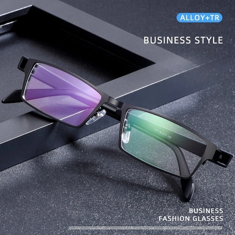 

51mm Myopia Men Rectangular Anti-radiation Ultra-light Business Frame Anti-blue Light Reading Eyeglasses Customized Prescription