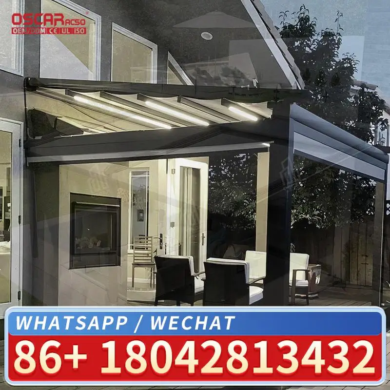 High Quality Outdoor Retractable Sunshade Canopy for Backyard Deck Garden Retractable Canopy Pergola