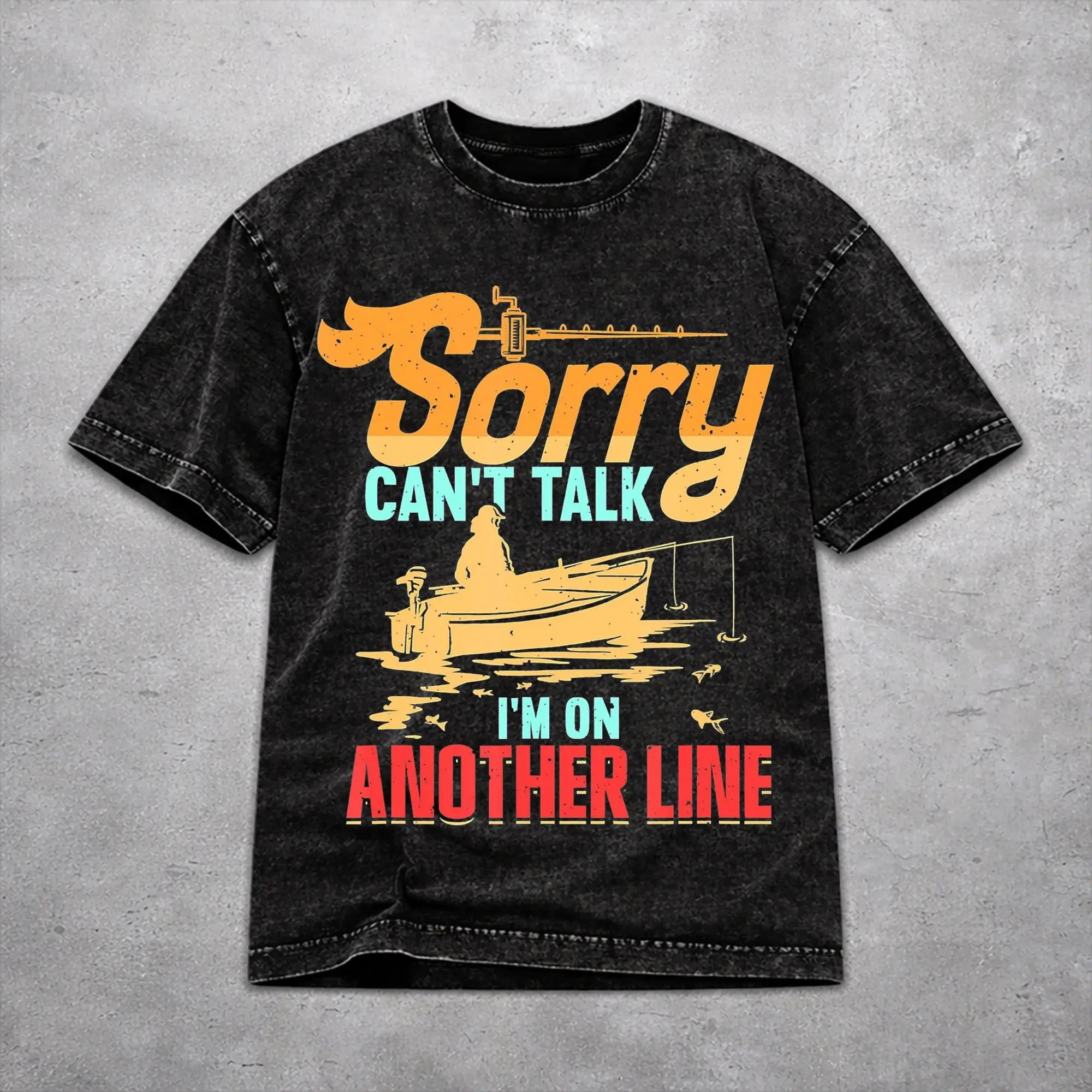 Oversize  Sorry Can't Talk I'm On My Other Line Outfit T-Shirts for Men Women  Washed Cotton Tee Shirt Clothes