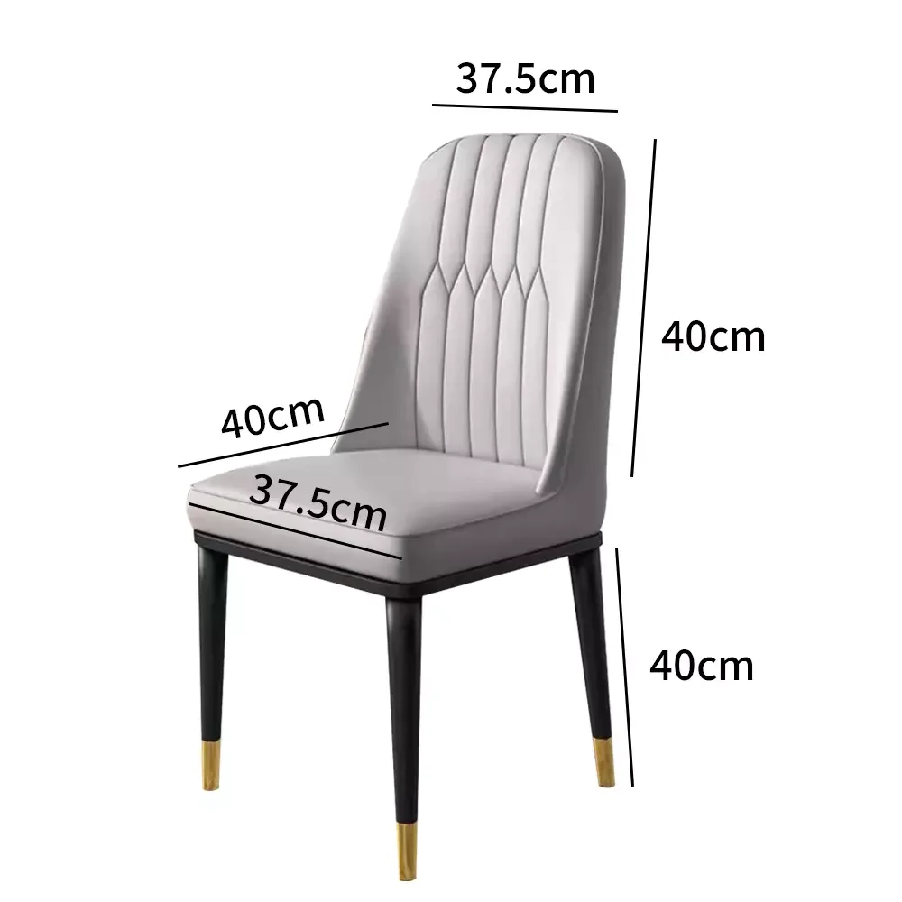 [EU Stock]2pc dining chair PU Padded Seat chair for Dining Room Bedroom Kitchen Chairs Metal Legs For Balcony Home Dining Chairs