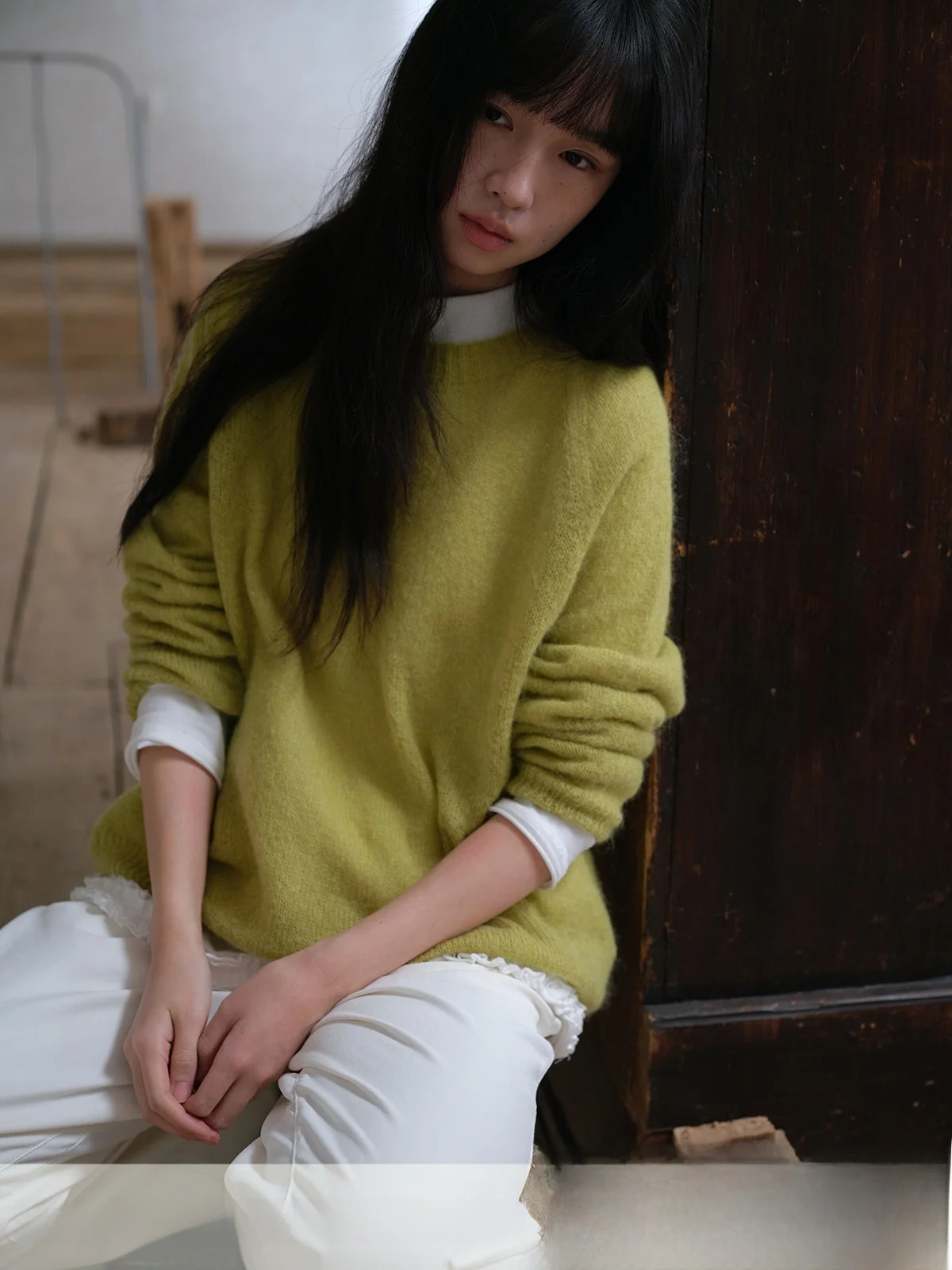 

Женский вязаный свитер с длинным рукавом, повседневный пуловер с круглым вырезом, из смесовой шерсти, удобный, дышащий, весенний, простой стиль