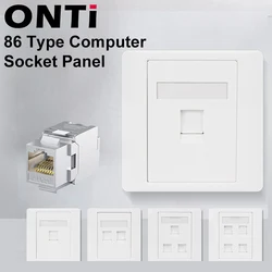Panneau de prise d'ordinateur de type 86, CAT5E CAT6/snap/ 7/8, technologie réseau RJ45, câble trapézoïdal, interrupteur mural de sortie pet