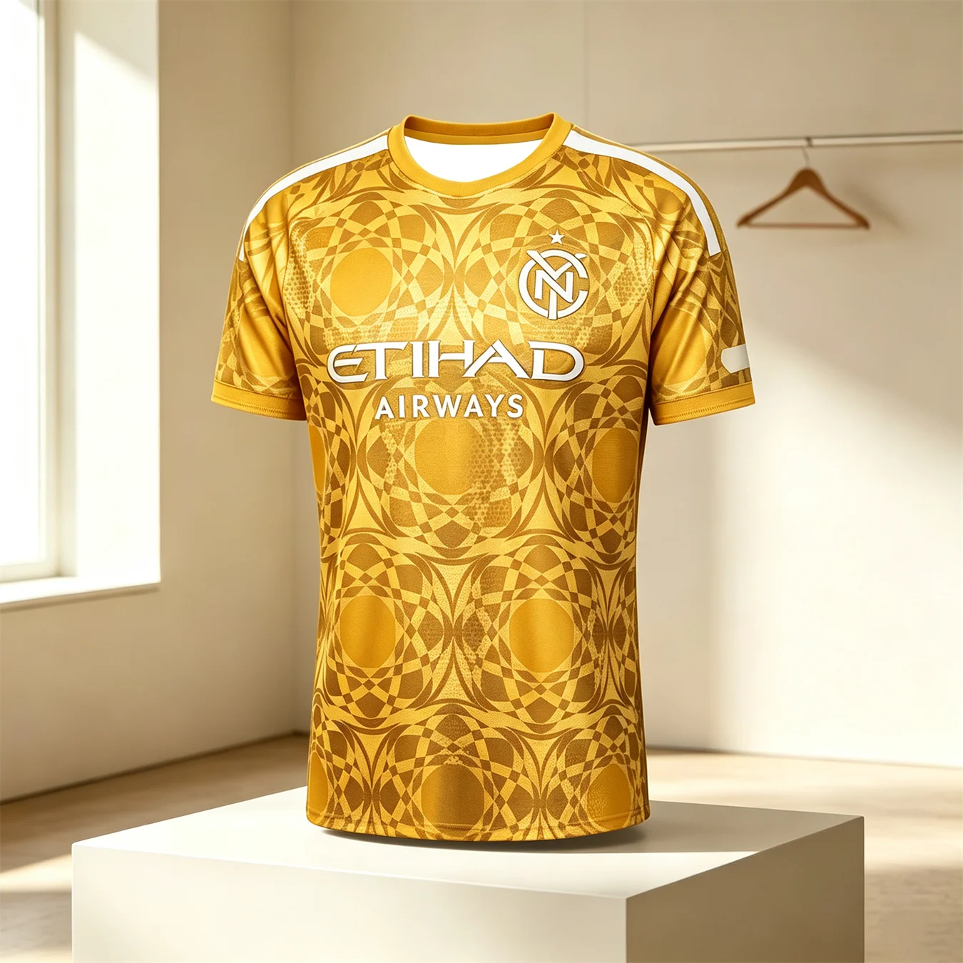2026 NYCFC Rotes Geometrisches Fußballtrikot Schnelltrocknend Atmungsaktives Fußball-T-Shirt Etihad-Druck MLS Trainingsuniform Unisex Fan-Sport-Oberteil – Detail 5