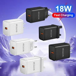 18W Fast Charger QC 3.0 USB Charger Quick Charge Phone Charger for iPhone Huawei Samsung Xiaomi Redmi Wall EU/US/UK Charge Plug