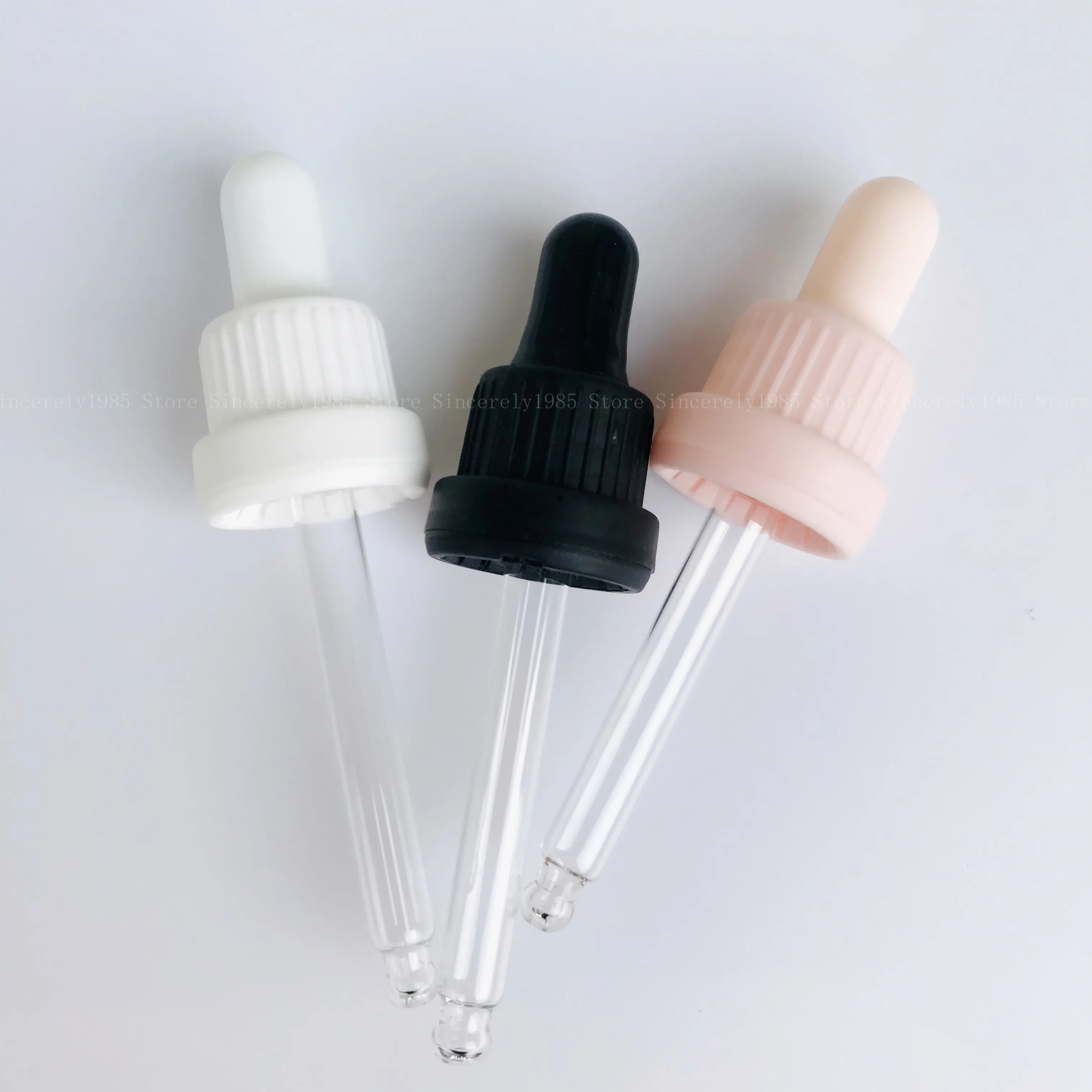 

100 Pieces Pink/White /Black Plastic Anti-theft Ring with White/Black Dropper Cap for 5ml-100ml Essential Oil Bottle,18/410