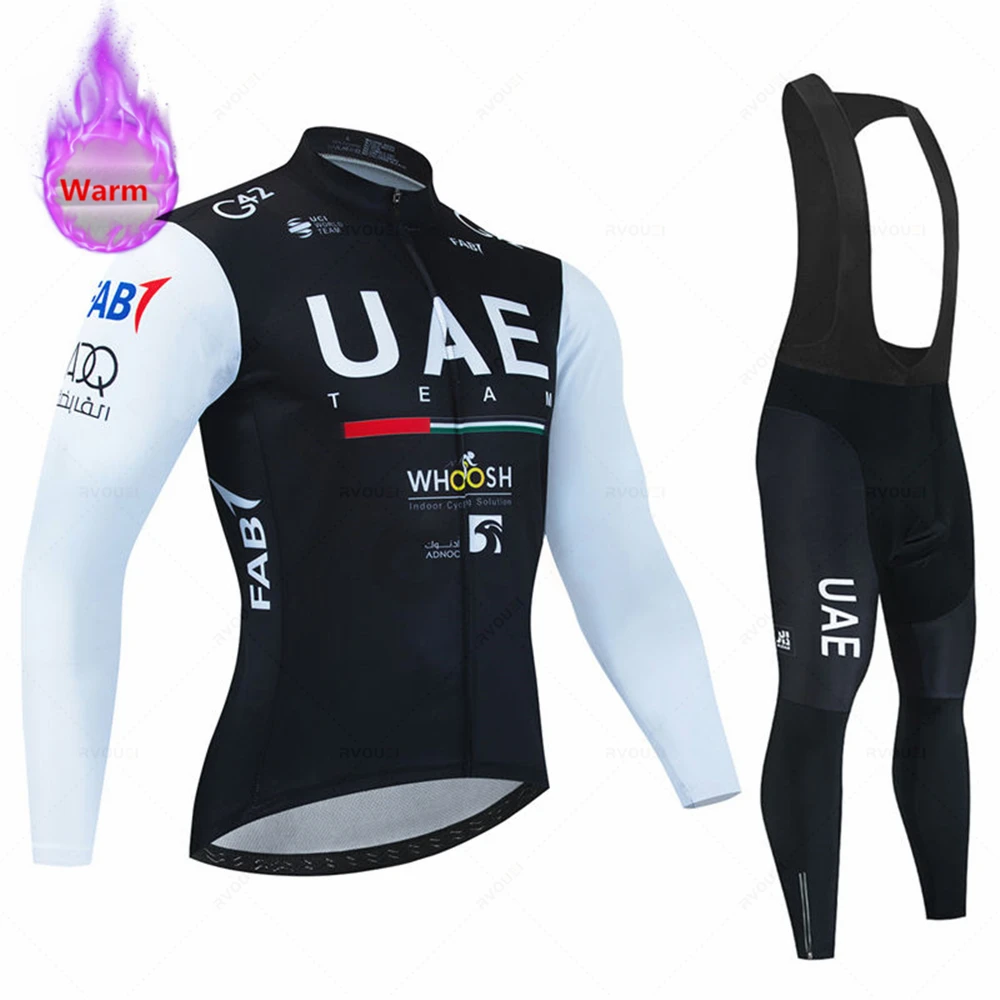 2023Uae Winter Bicicleta Set Outdoor Thermo Fleece Radfahren Kleidung Rennrad Hemd MTB Jersey Fahrrad Uniform Roupa Ciclismo