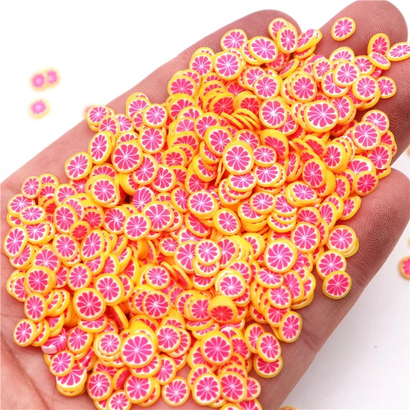 5mm Fruit Polymer Clay Slices Lemon Mix Fruit Soft Clay Slime Resin Filler for Nail Art Epoxy Mold DIY Craft Making Wholesale