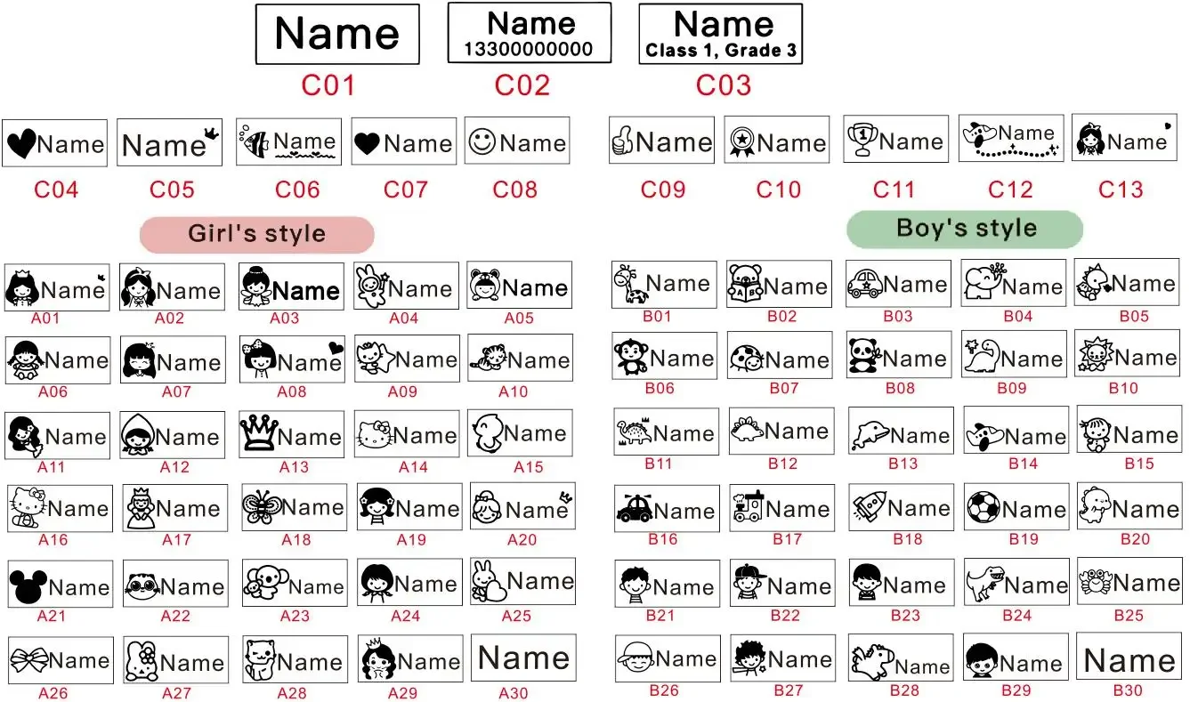 Custom child cloth stamp Customized Name for Student Baby Non-fading ink stamp Kindergarten Seal personalized waterproof stamp