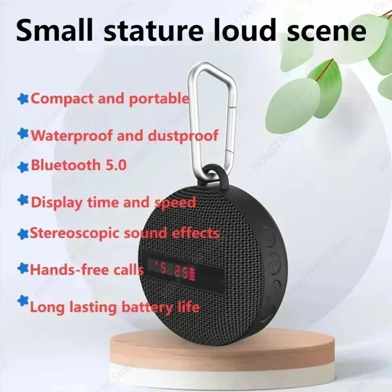 Outdoor Bicycle Bluetooth Speaker, IPX7 Waterproof Portable Wireless Speaker with Display & Suction Mount for Cycling