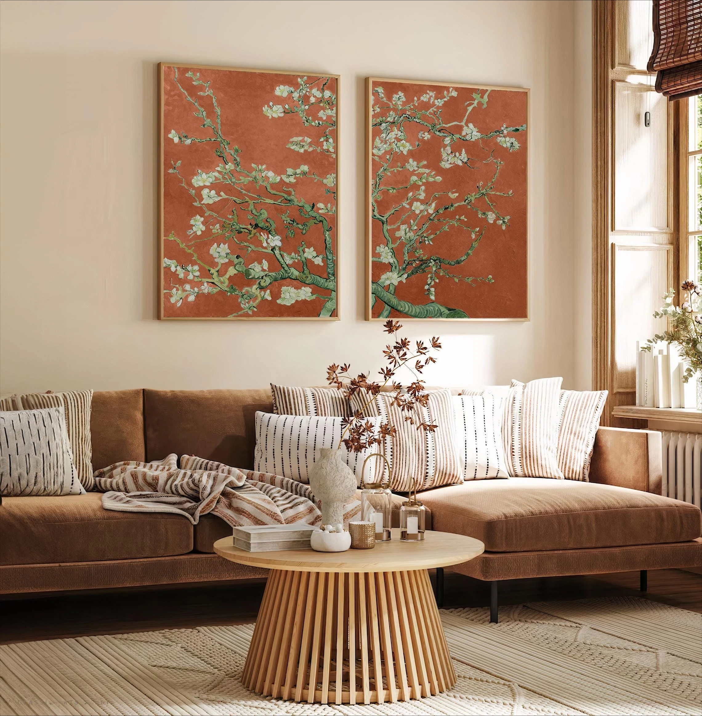 Póster Floral con estampado de flor de almendro de Vincent Van Gogh, decoración de habitación, pintura de regalo del Día de San Valentín para boda, conjunto de arte de pared, póster en lienzo