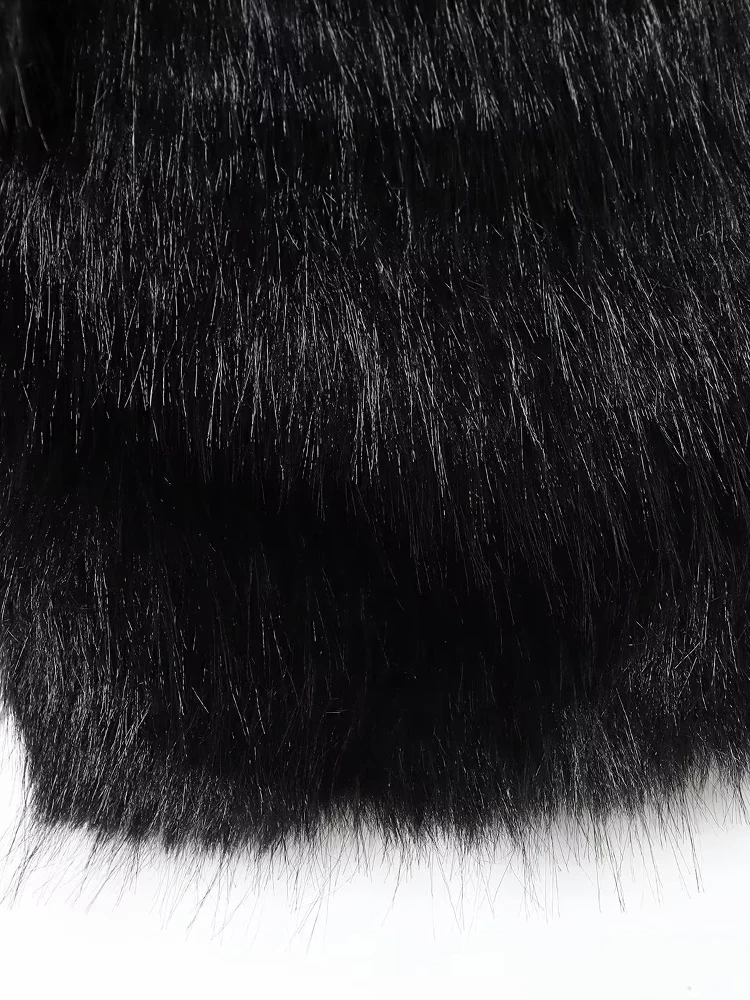 الطراز الأوروبي والأمريكي لشتاء 2025 وصل حديثًا ملابس نسائية عصرية ومتعددة الاستخدامات سترة من الفرو الصناعي بغطاء للرأس.