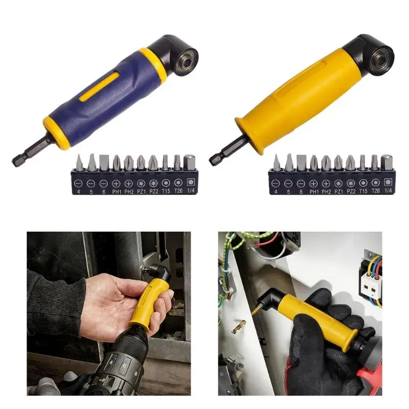 652F Power Tool Extension Right Angles Drill Attachment Adapter for Various Drills for Enhances Efficiency in Confined Area