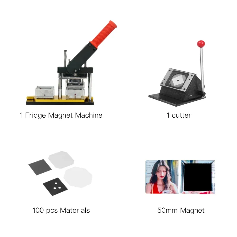 Factory direct sales, magnet button making machine, 50 * 50mm square magnet making machine